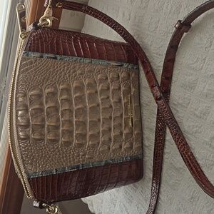 Brahmin  Croc-Embossed Crossbody Mini Duxbury In Moonscape Portia